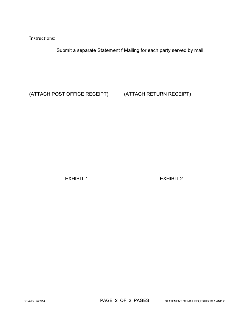 Form 1F-P-2015 Exhibit 1, 2 Statement of Mailing - Hawaii, Page 2