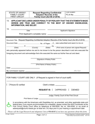 Form 1F-P-770 Request Regarding Confidential Adoption Records of the Family Court (Act 80 of 2016) - Hawaii, Page 2