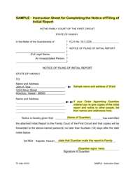 Form 1F-P-2012 Initial Report of the Guardian of an Incapacitated Person; Notice of the Filing of Initial Report - Hawaii, Page 6