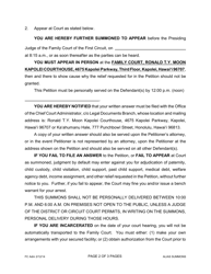 Form 1F-P-2006 Exhibit A Alias Summons - Hawaii, Page 2