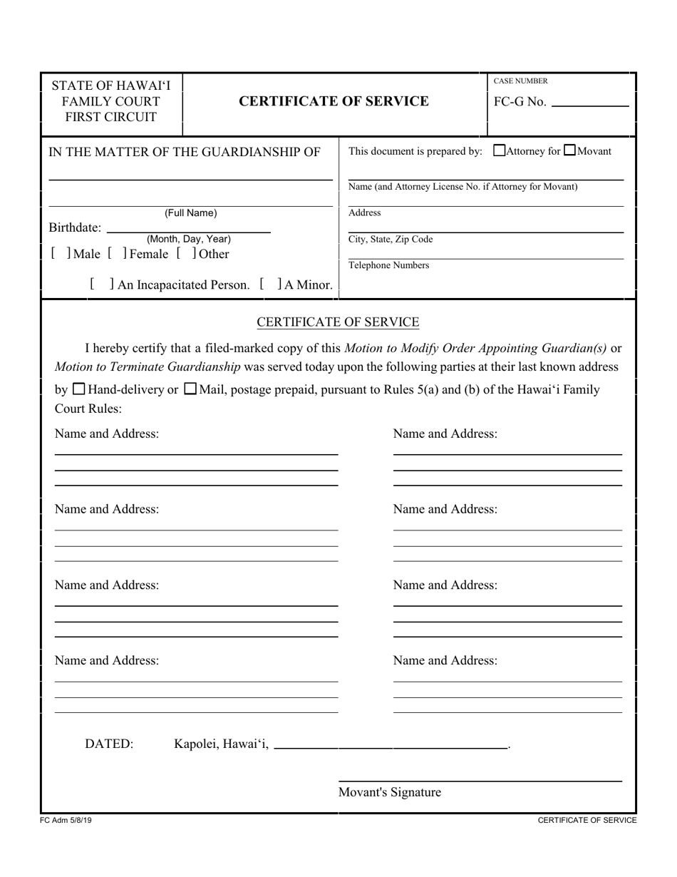 Form 1F-P-2057 Motion to Modify Order Appointing Guardian(S) / Terminate Guardianship - Hawaii, Page 4