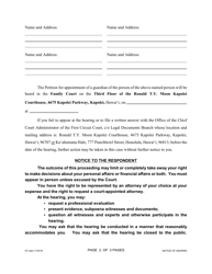 Form 1F-P-2019 Petition for Appointment of a Guardian of an Incapacitated Person; Notice of Hearing - Hawaii, Page 10