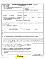 Document preview: Form 1F-P-1051 Order Regarding Supervised Visitation - Hawaii
