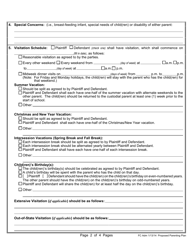 Form 1F-P-2005 Proposed Parenting Plan - Hawaii, Page 2