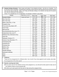 Form 1F-P-2005 Proposed Parenting Plan - Hawaii, Page 3