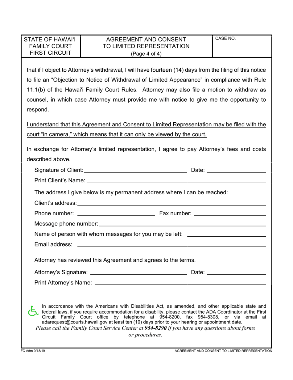 Form 1F-P-2067 Agreement and Consent to Limited Appearance - Hawaii, Page 4