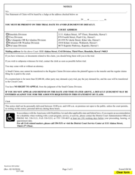 Form 1DC06 Statement of Claim and Notice - Hawaii, Page 2