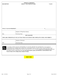 Form 1DC10 Complaint for Return of Personal Property (Replevin); Summons - Hawaii, Page 2