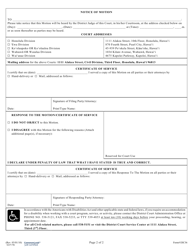 Form 1DC36 Motion to Dismiss; Declaration; Notice of Motion; Certificate of Service - Hawaii, Page 2