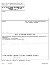 Document preview: Form 1DC41 Motion for Reconsideration or New Trial; Declaration; Notice of Motion; Certificate of Service - Hawaii