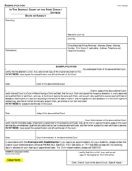Document preview: Form 1DC22 Exemplification - Hawaii