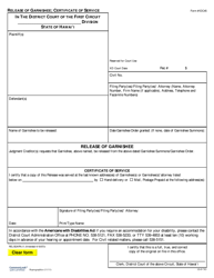 Document preview: Form 1DC45 Release of Garnishee; Certificate of Service - Hawaii
