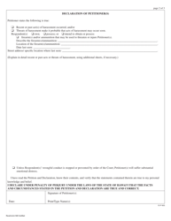 Form 1DC51 Petition for Ex Parte Temporary Restraining Order and for Injunction Against Harassment; Declaration of Petitioner; Temporary Restraining Order Against Harassment; and Notice of Hearing - Hawaii, Page 2
