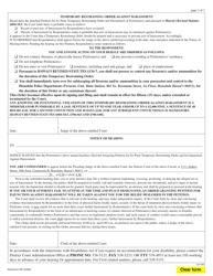 Form 1DC51 Petition for Ex Parte Temporary Restraining Order and for Injunction Against Harassment; Declaration of Petitioner; Temporary Restraining Order Against Harassment; and Notice of Hearing - Hawaii, Page 3