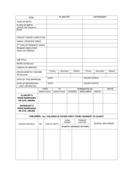 Form 2F-E-100 Matrimonial Action Information - Hawaii, Page 2