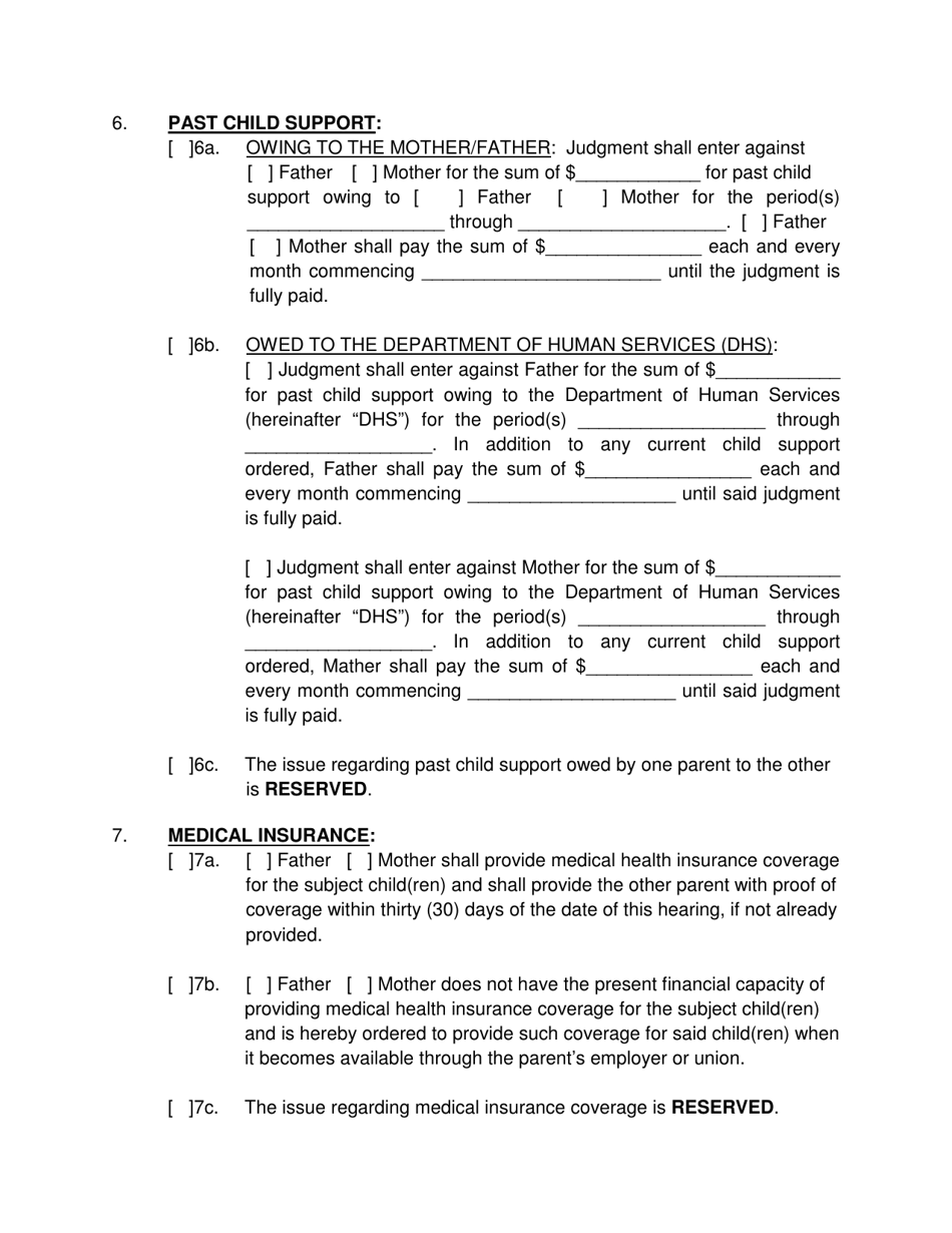 Form 2F-P-521 Order Regarding Child Support - Hawaii, Page 3