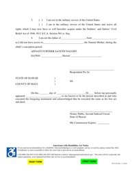 Form 2F-P-393 Affidavit of Respondent - Hawaii, Page 2