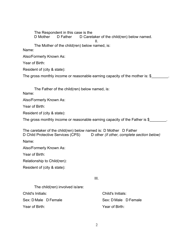 Form 2F-P-454 Petition for Custody, Visitation, Support Orders After Voluntary Establishment of Paternity - Hawaii, Page 2