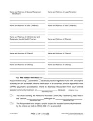 Form 2F-P-483 Notice of Intent to Discharge Respondent From Assisted Community Treatment - Hawaii, Page 2