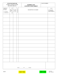 Document preview: Form 2F-E-278 Exhibit List Continuation Sheet - Hawaii