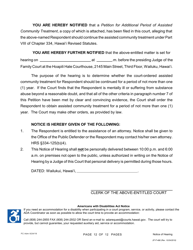Form 2F-P-486 Petition for Additional Period of Assisted Community Treatment - Hawaii, Page 12