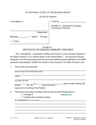Form 2F-P-486 Petition for Additional Period of Assisted Community Treatment - Hawaii, Page 6