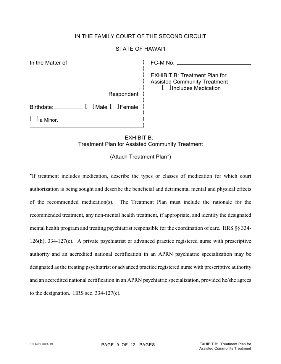 Form 2F-P-486 Petition for Additional Period of Assisted Community Treatment - Hawaii, Page 9