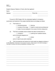 Form 2F-P-526 Application for Emergency Examination and Treatment - Hawaii, Page 2
