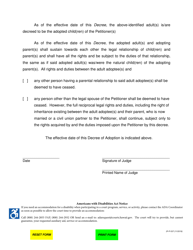 Form 2F-P-537 Decree of Adoption of Adult(S) by Other Than Stepparent / by Stepparent - Hawaii, Page 2