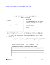 Form 2F-P-471 Ex-parte Petition for an Hrs 586 Temporary Restraining Order - Hawaii