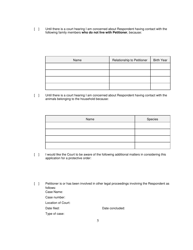 Form 2F-P-471 Ex-parte Petition for an Hrs 586 Temporary Restraining Order - Hawaii, Page 5
