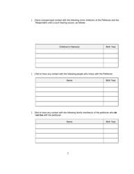 Form 2F-P-471 Ex-parte Petition for an Hrs 586 Temporary Restraining Order - Hawaii, Page 7