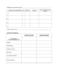Form 2F-P-219 Adoption Information Sheet - Hawaii, Page 2