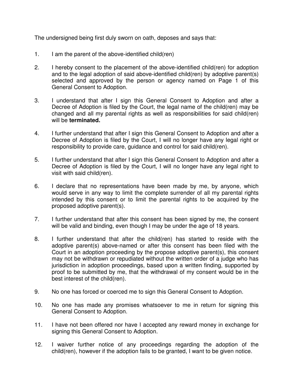 Form 2F-P-228 General Consent to Adoption of Mother / Father / Other - Hawaii, Page 4