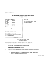 Document preview: Form 2F-P-202 Petition for Adoption (Non-consent) - Hawaii