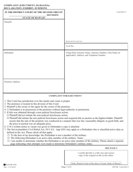 Document preview: Form 2DC57 Complaint (Ejectment, Damages); Declaration; Exhibit; Summons - Hawaii