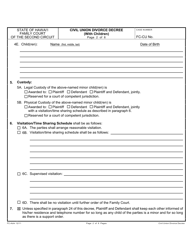 Form 2F-P-420 Civil Union Divorce Decree With Children - Hawaii, Page 2