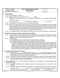 Form 2F-P-420 Civil Union Divorce Decree With Children - Hawaii, Page 3