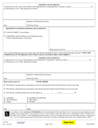 Form 2DC11 Non-hearing Motion for Continuance; Declaration; Notice of Motion; Certificate of Service - Hawaii, Page 2