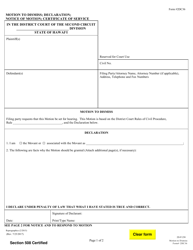 Document preview: Form 2DC36 Motion to Dismiss; Declaration; Notice of Motion; Certificate of Service - Hawaii