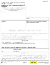 Form 2DC39 Plaintiff(S)&#039; / Defendant(S)&#039; Non-hearing Motion; Declaration; Notice of Motion; Certificate of Service - Hawaii