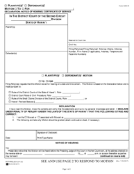 Document preview: Form 2DC38 Plaintiff(S)' / Defendant(S)' Motion; Declaration; Notice of Motion; Certificate of Service - Hawaii