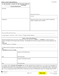 Document preview: Form 2DC21 Stipulation for Dismissal - Hawaii