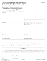 Form 2DC40 Ex Parte Motion for Service of Process by Posting and by Certified Mail; Declaration; Declaration of Process Server; Order Directing Service of Process and Appearance of Defendant(S) (For Summary Possession Complaints Only) - Hawaii
