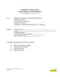 Document preview: Form 2D-P-322 Tro Transmittal Cover Sheet - Hawaii