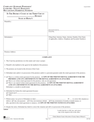 Document preview: Form 3DC08 Complaint (Assumpsit, Summary Possession/Landlord-Tenant, Damages); Declaration; Exhibit(S); Summons - Hawaii