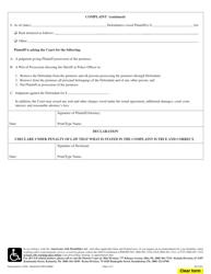 Form 3DC08 Complaint (Assumpsit, Summary Possession/Landlord-Tenant, Damages); Declaration; Exhibit(S); Summons - Hawaii, Page 2