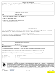 Form 3DC11 Non-hearing Motion for Continuance; Declaration; Notice of Motion; Certificate of Service; Order - Hawaii, Page 2