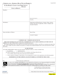 Document preview: Form 3DC49 Exhibit A Subpoena or Subpoena Duces Tecum - Hawaii
