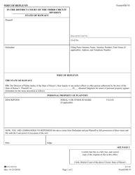 Form 3DC55 Writ of Replevin - Hawaii